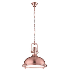 Boston Industrial Style Pendant Ceiling Light, Copper Finish