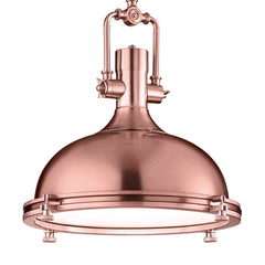 Boston Industrial Style Pendant Ceiling Light, Copper Finish