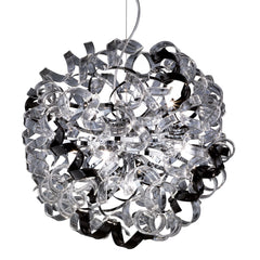 Pinwheel Pendant Ceiling Light, Chrome Metal Body