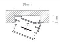 LED Aluminium Extrusion - Semi Recessed Angled