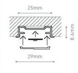 LED Aluminium Extrusion - Slim Recessed