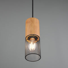 Duoline Track Lighting - Modern Matt Black & Wood Drop Light