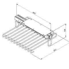 Vibo Pull Out Trouser Hanger, Under Mounted, Off Centre Fitting