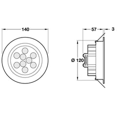 Hafele Loox Storm LED Ceiling Light Fitting - With Swivel Adjustment