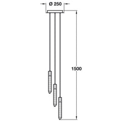 Shard 3 Light LED Ceiling Drop Pendant IP20 Rated