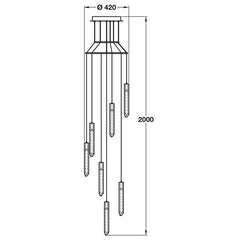 Shard 7 Light LED Ceiling Pendant Light, IP20 Rated