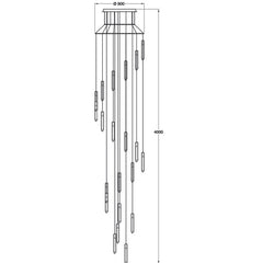 Shard 21 Light LED Drop Ceiling Pendant, IP20 Rated