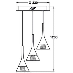 Jewel 3 Light LED Ceiling Pendant IP20 Rated