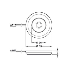 Hafele Loox 12V LED 2027 Cabinet Surface Mounted Downlight