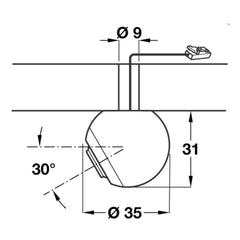 Hafele Loox LED Eyeball Swivel Display Spotlight