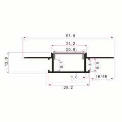 Contract Plaster In Wall Profile - LED Aluminium Extrusion