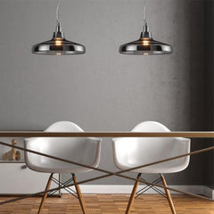 Leyton Lighting Dover Pendant Ceiling Light, Smoked Glass Body
