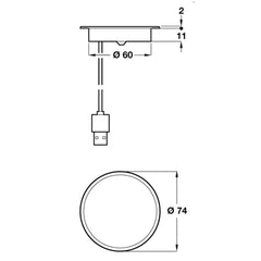 QI Wireless Surface Mounted Phone Charger