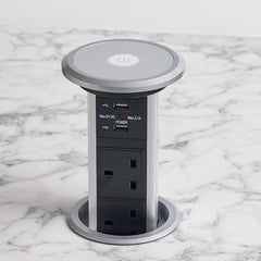Fully Motorised Worktop Pop Up Socket - 3 x UK Sockets & 2 USB Ports