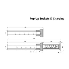 Fully Motorised Worktop Pop Up Socket - 3 x UK Sockets & 2 USB Ports