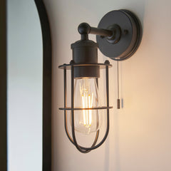 Black Caged Wall Light E27