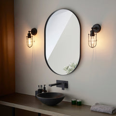 Black Caged Wall Light E27