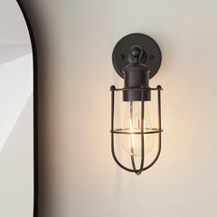 Black Caged Wall Light E27