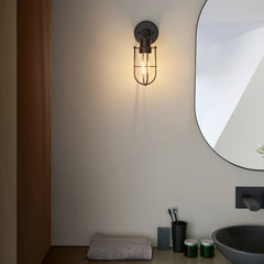 Black Caged Wall Light E27