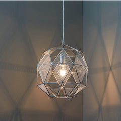 Hex Chrome Industrial Style Pendant