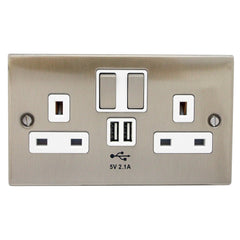 Double Plug Socket With USB