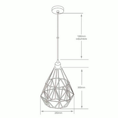 Eden E27 IP44 Framed Pendant Light