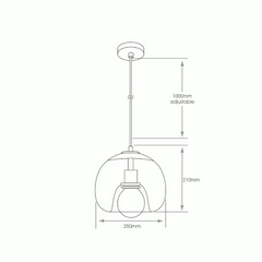 Ohio E27 IP44 Clear Glass Pendant Light