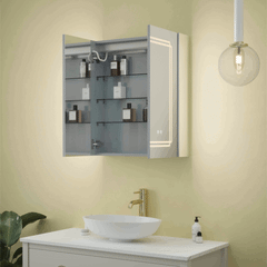 Calgary Double Tunable Bathroom LED Mirror Cabinet