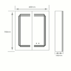 Calgary Double Tunable Bathroom LED Mirror Cabinet