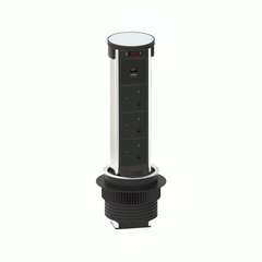 Powertech Pro Pull Up Socket With USB & Qi Charging