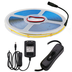 COB 12V LED Strip Light Kit + LED Tape & Power Supply - Various Lengths