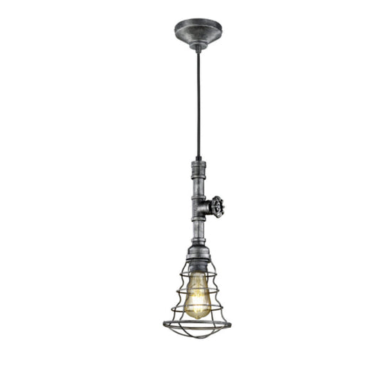 Gotham Industrial Style LED Ceiling Pendant, Single Light