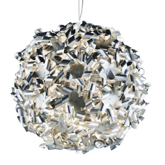 Global Pendant Ceiling Light, Crystal And Chrome Body