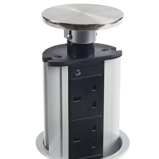 Powerport - Pop Up Sockets & USB Charger - Stainless Steel Top Finish