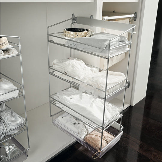 Vibo DREAM pull out unit, side mounted storage racks