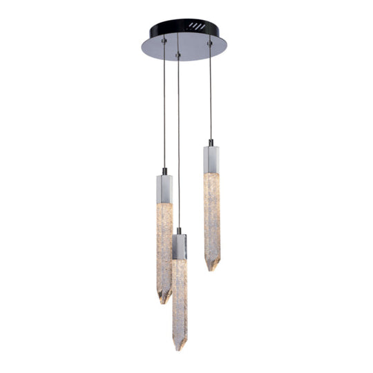 Shard 3 Light LED Ceiling Drop Pendant, IP20 Rated