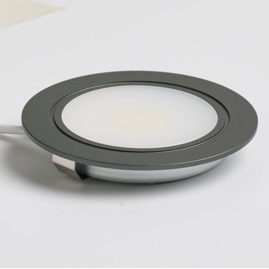 3W 12V COB LED Recessed High Output Cabinet Light - Anthracite