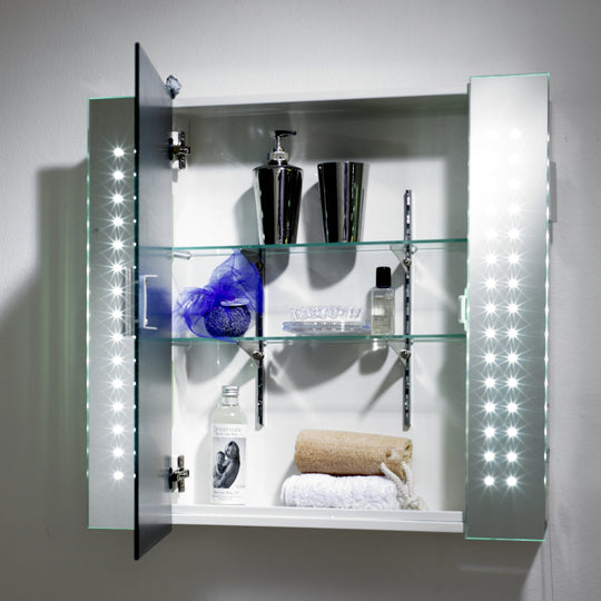 Multi Point LED Mirror Cabinet With Shaver Socket