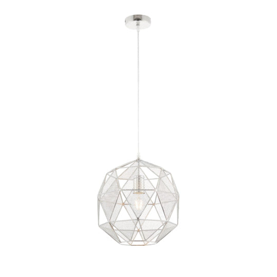 Hex Chrome Industrial Style Pendant